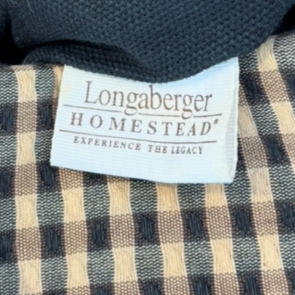 Longaberger Women’s Homestead Black Tan Checkered Tote Bag